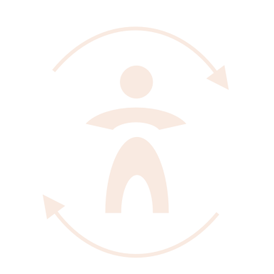 Hypnosetermin in Berlin-Reinickendorf Symbol eines stilisierten Menschen und Pfeilen darum herum.